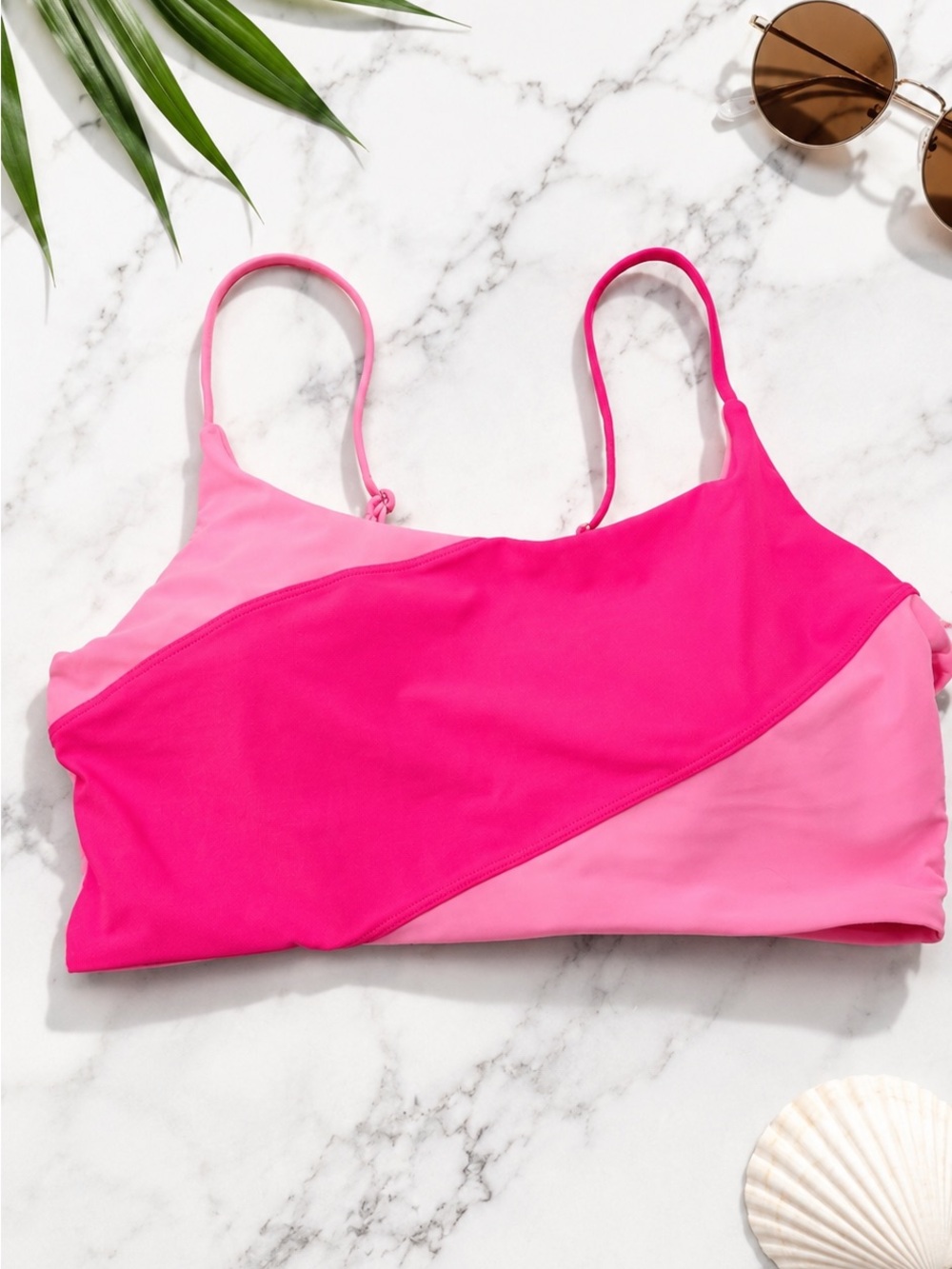 Women’s Two-Tone Pink Swim Top